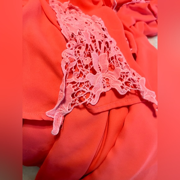 EUC San Joy swing shift coral cold-shoulder dress - Picture 5 of 6